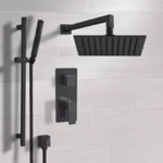 Remer SFR100 Matte Black Rain Shower System with Handheld, Rain Shower Head, Shower Faucet Set